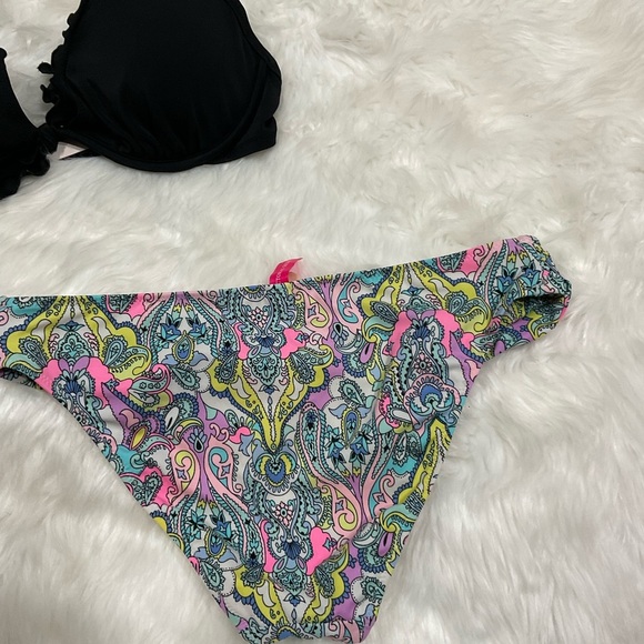 Victoria's Secret Black and Colorful Bikini Set with Halter Neck - Picture 6 of 12